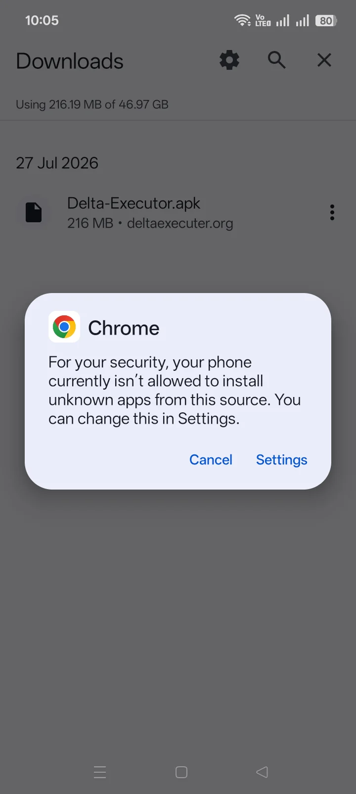 Chrome installation warning illustrating why a source needs package verification